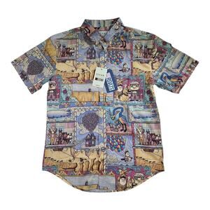 RSVLTS Disney Pixar Up "Paradise Found"KUNUFLEX Short Sleeve Shirt Men SZ S